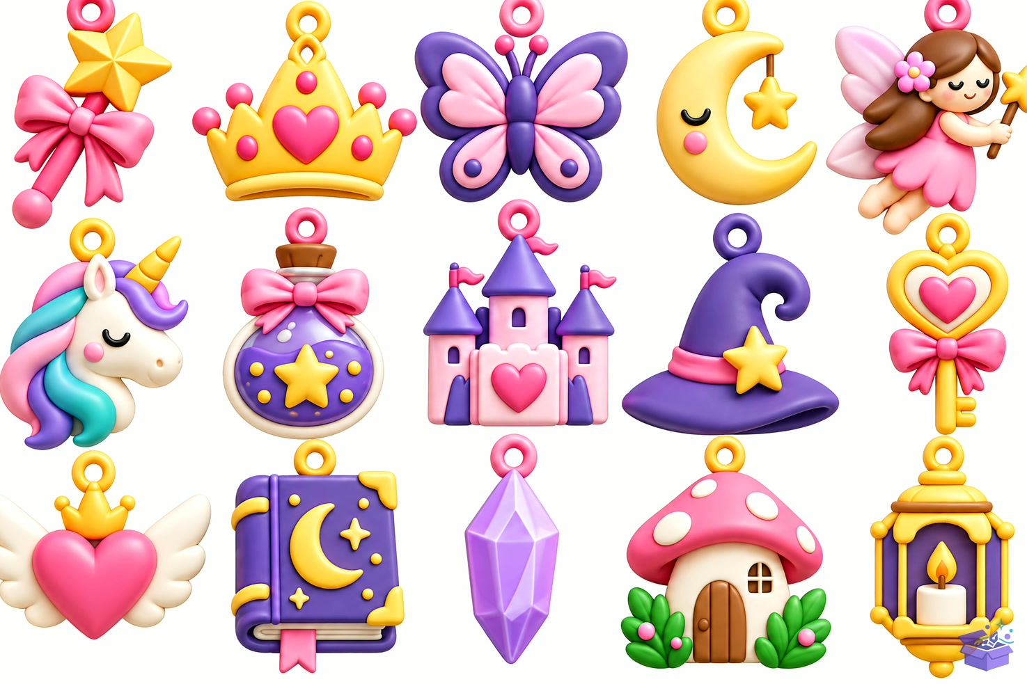 Kawaii Fantasy Charm Collection - 3D Baskı ve Model Dosyası (STL, OBJ, 3MF) - detaylı önizleme 2