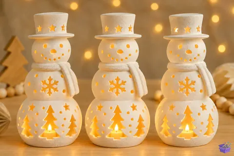 Snowman Tealight Fener STL - 3D Baskı ve Model Dosyası (STL, OBJ, 3MF) - 3D Baskı İndir (STL, OBJ, 3MF)