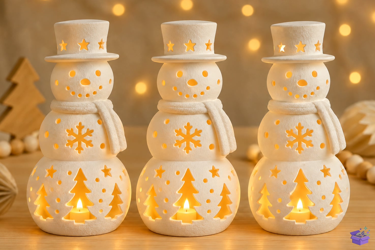 Snowman Tealight Fener STL - 3D Baskı ve Model Dosyası (STL, OBJ, 3MF) - detaylı önizleme 5