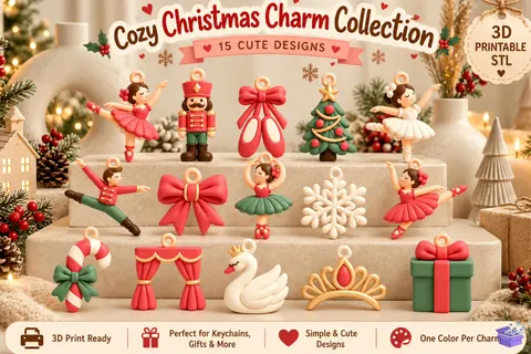 Yılbaşı Charm Süs STL - 3D Baskı ve Model Dosyası (STL, OBJ, 3MF) - 3D Baskı  İndir (STL, OBJ, 3MF)