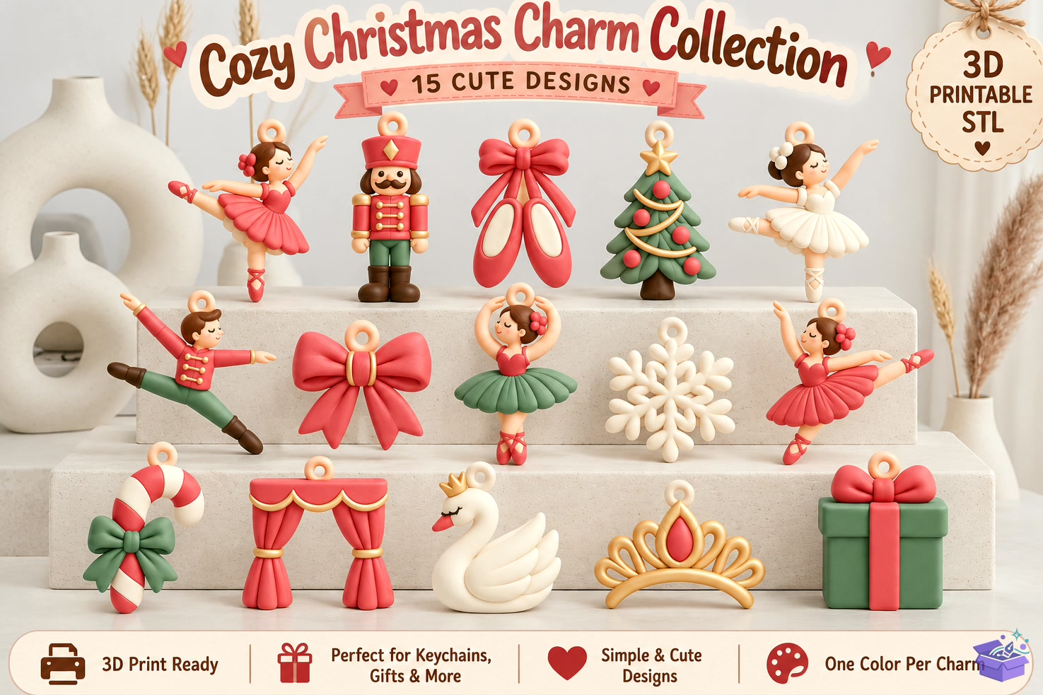 Yılbaşı Charm Süs STL - 3D Baskı ve Model Dosyası (STL, OBJ, 3MF) - detaylı önizleme 2