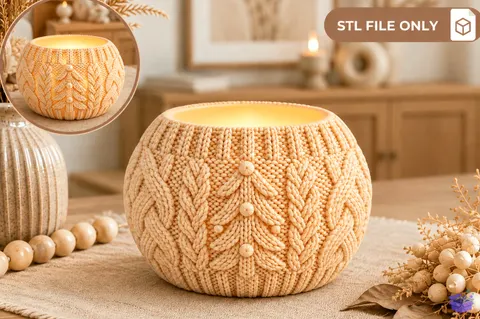 Knitted Tealight Tutucu STL - 3D Baskı ve Model Dosyası (STL, OBJ, 3MF) - 3D Baskı İndir (STL, OBJ, 3MF)