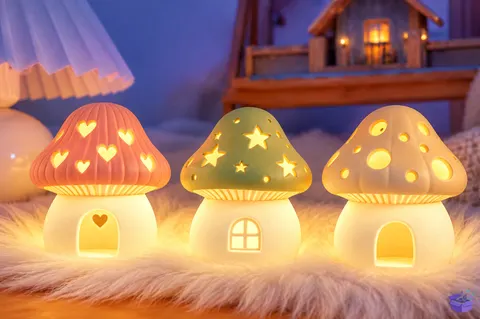 STL 3D Baskı Mushroom House Glowing - 3D Baskı ve Model Dosyası (STL, OBJ, 3MF) - 3D Baskı İndir (STL, OBJ, 3MF)