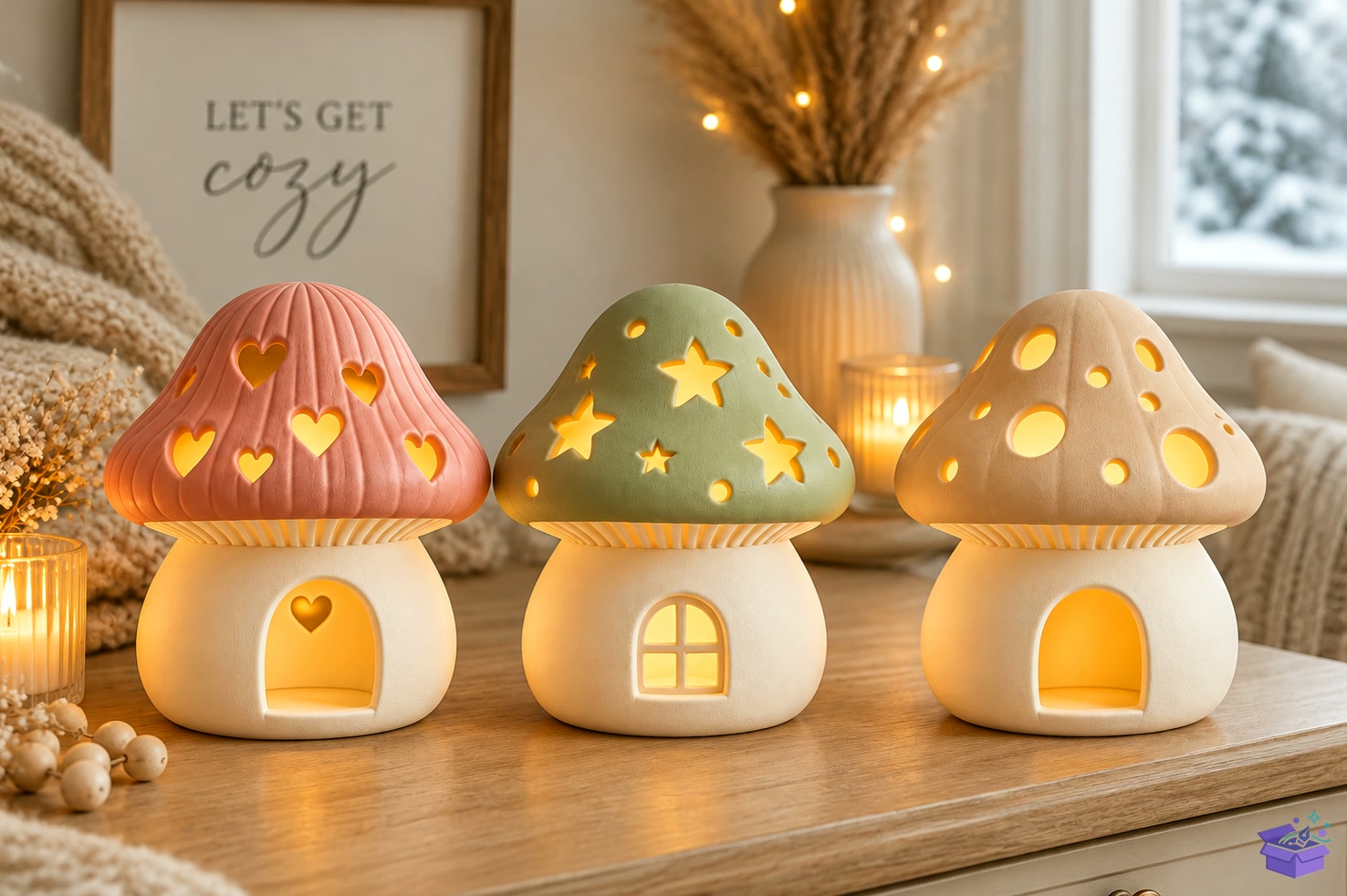 STL 3D Baskı Mushroom House Glowing - 3D Baskı ve Model Dosyası (STL, OBJ, 3MF) - detaylı önizleme 3