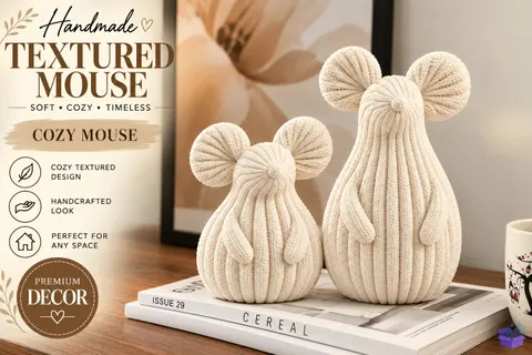 Textured Mouse Duo 3D STL Decor - 3D Baskı ve Model Dosyası (STL, OBJ, 3MF) - 3D Baskı İndir (STL, OBJ, 3MF)