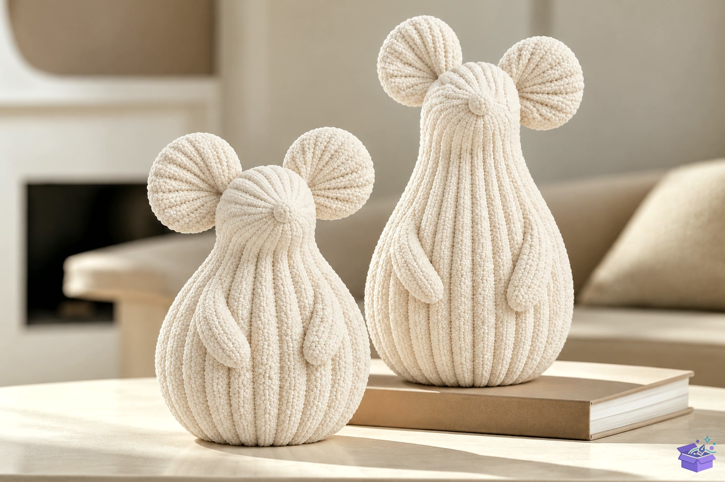 Textured Mouse Duo 3D STL Decor - 3D Baskı ve Model Dosyası (STL, OBJ, 3MF) - detaylı önizleme 2