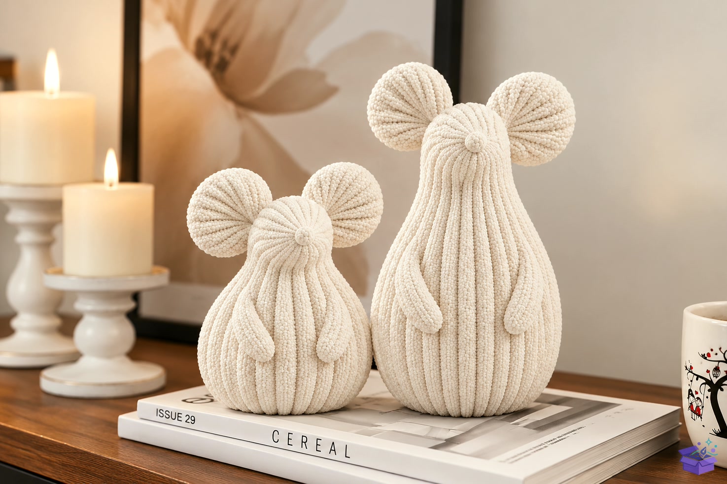 Textured Mouse Duo 3D STL Decor - 3D Baskı ve Model Dosyası (STL, OBJ, 3MF) - detaylı önizleme 4