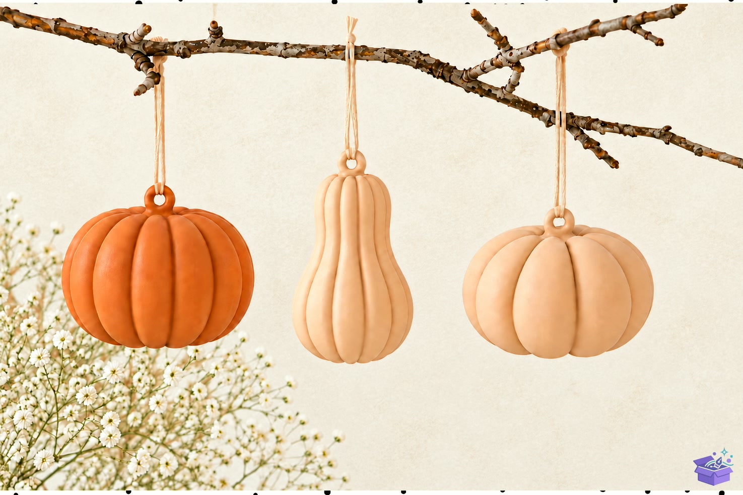 STL 3D Pumpkin Süs Trio STL - 3D Baskı ve Model Dosyası (STL, OBJ, 3MF) - detaylı önizleme 3