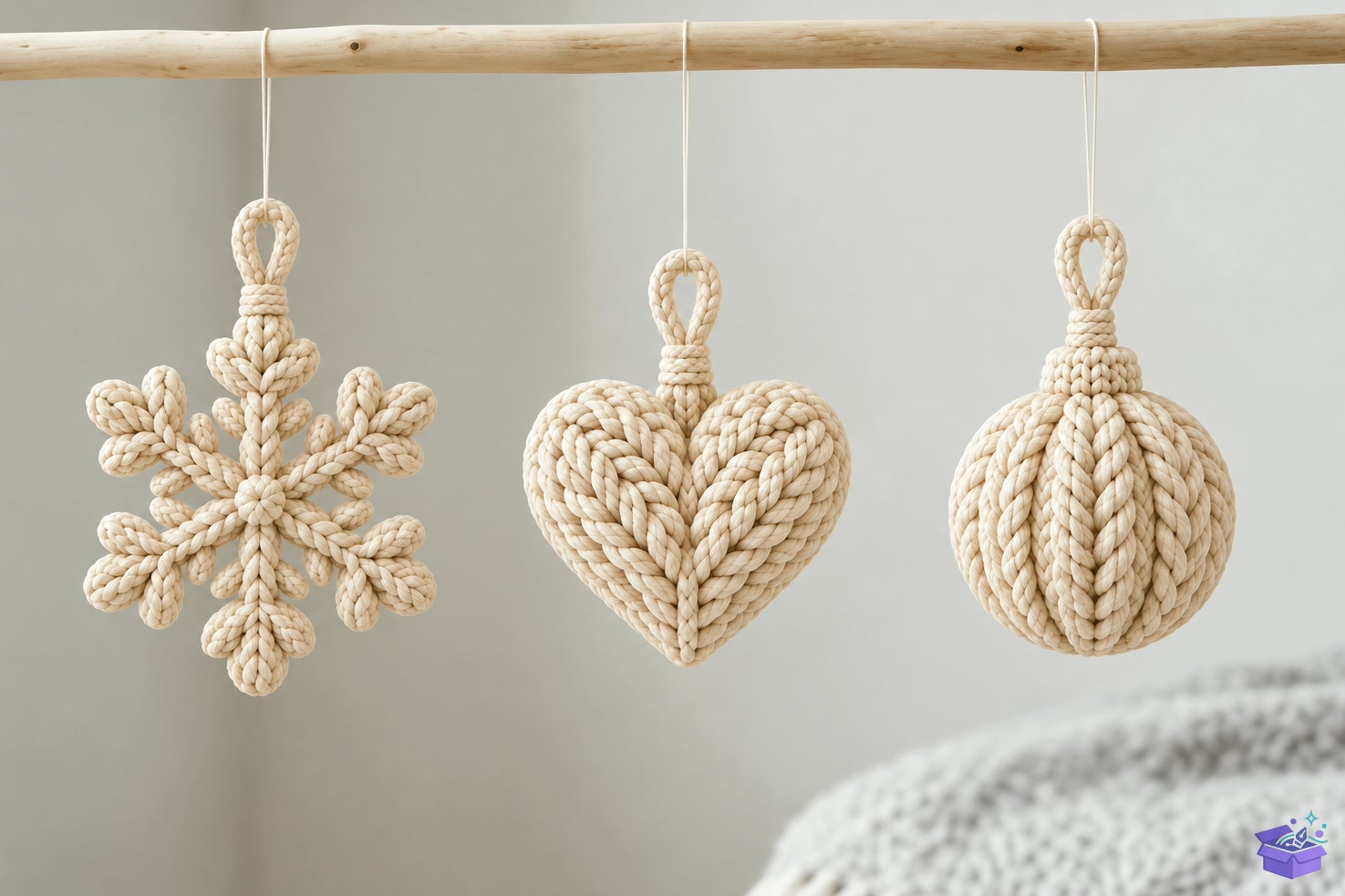 Knitted Yılbaşı Ağaç Süsü Trio STL - 3D Baskı ve Model Dosyası (STL, OBJ, 3MF) - detaylı önizleme 3