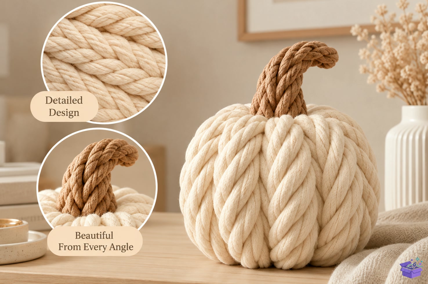Chunky Knit Pumpkin STL Decor - 3D Baskı ve Model Dosyası (STL, OBJ, 3MF) - detaylı önizleme 3