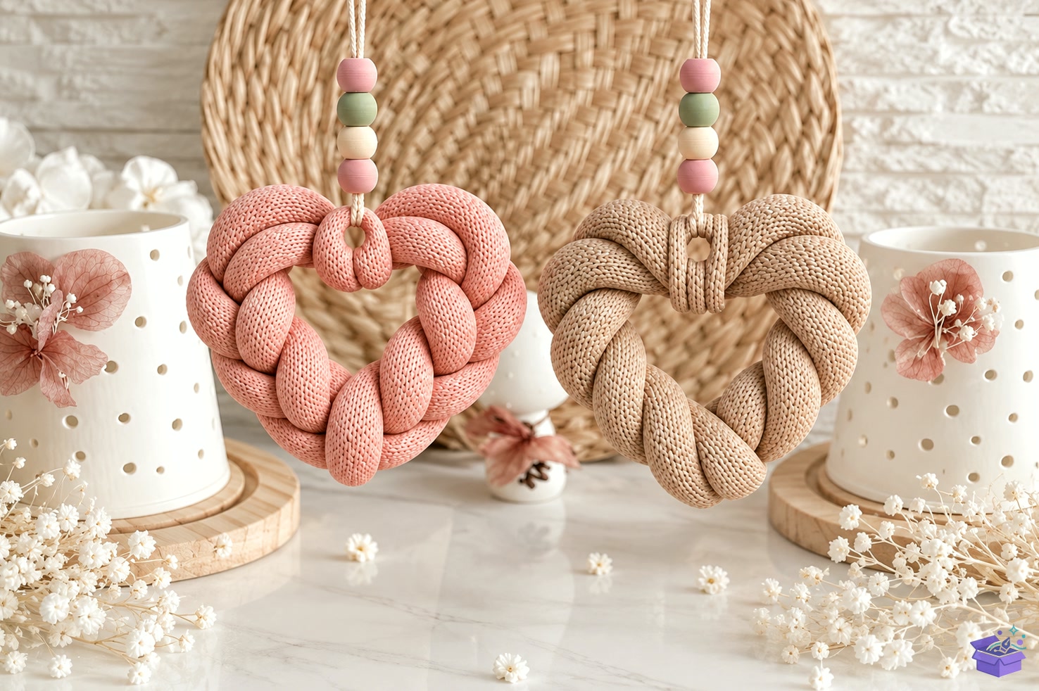 Knitted Pendant Kalp Temalı 3D STL - 3D Baskı ve Model Dosyası (STL, OBJ, 3MF) - detaylı önizleme 3