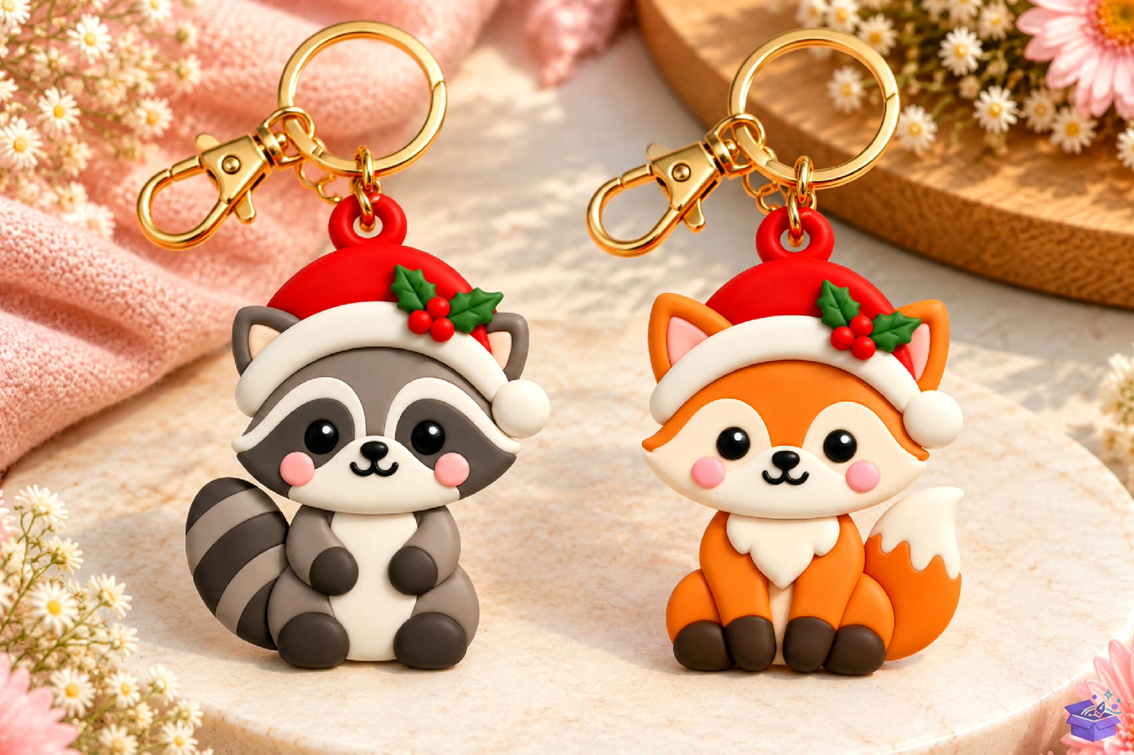 Yılbaşı Raccoon And Fox Anahtarlık STL - 3D Baskı ve Model Dosyası (STL, OBJ, 3MF) - detaylı önizleme 2