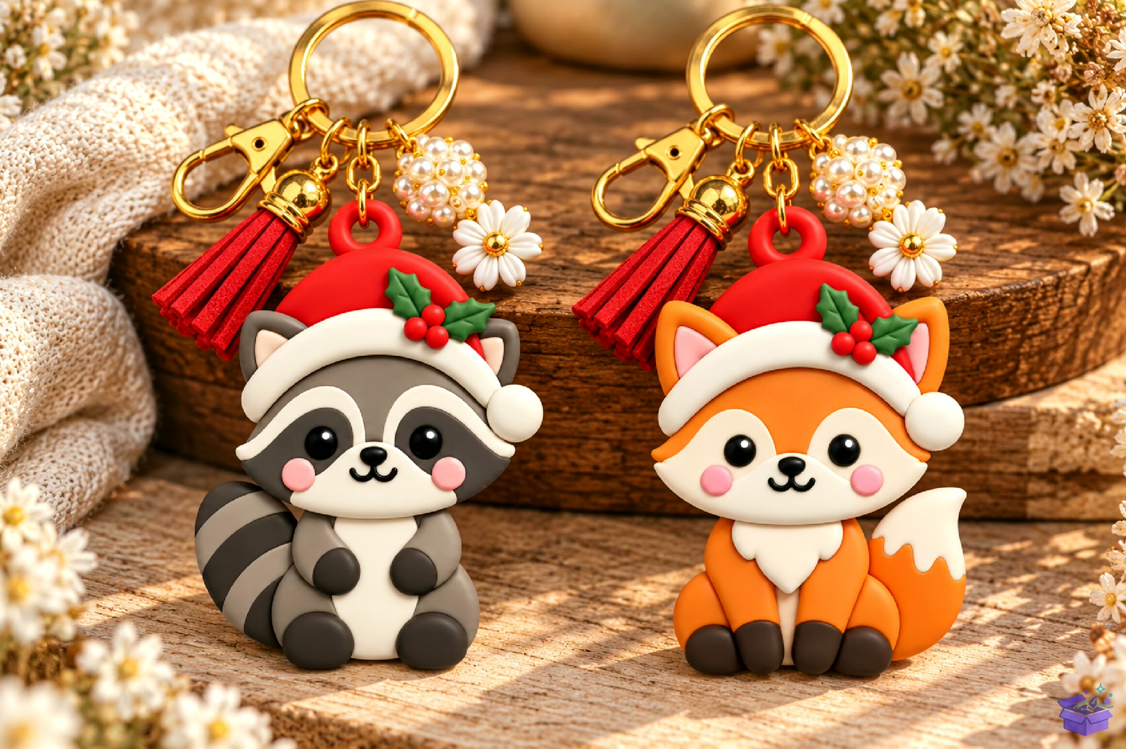 Yılbaşı Raccoon And Fox Anahtarlık STL - 3D Baskı ve Model Dosyası (STL, OBJ, 3MF) - detaylı önizleme 4