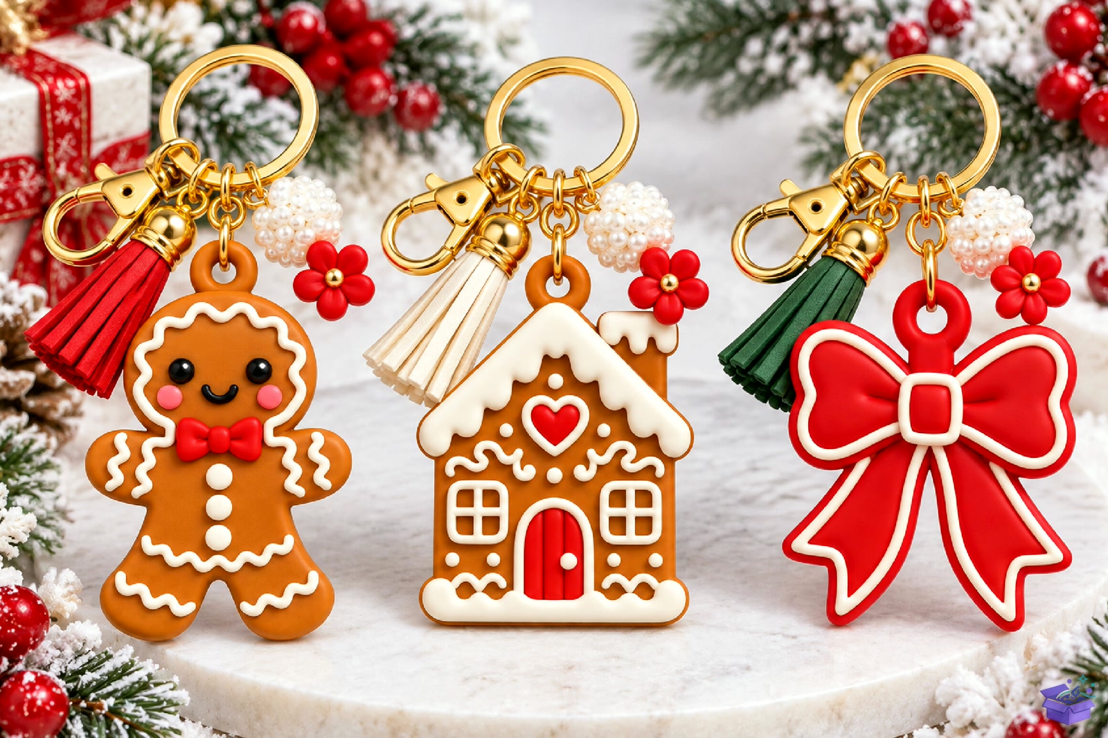 Yılbaşı Gingerbread Anahtarlık 3D STL - 3D Baskı ve Model Dosyası (STL, OBJ, 3MF) - detaylı önizleme 2