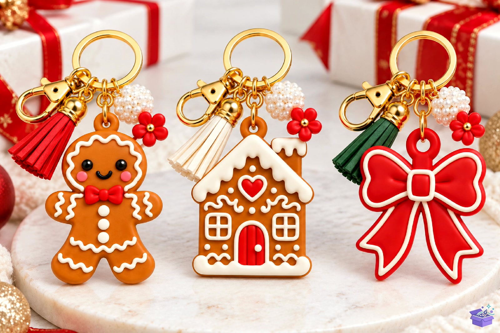 Yılbaşı Gingerbread Anahtarlık 3D STL - 3D Baskı ve Model Dosyası (STL, OBJ, 3MF) - detaylı önizleme 4