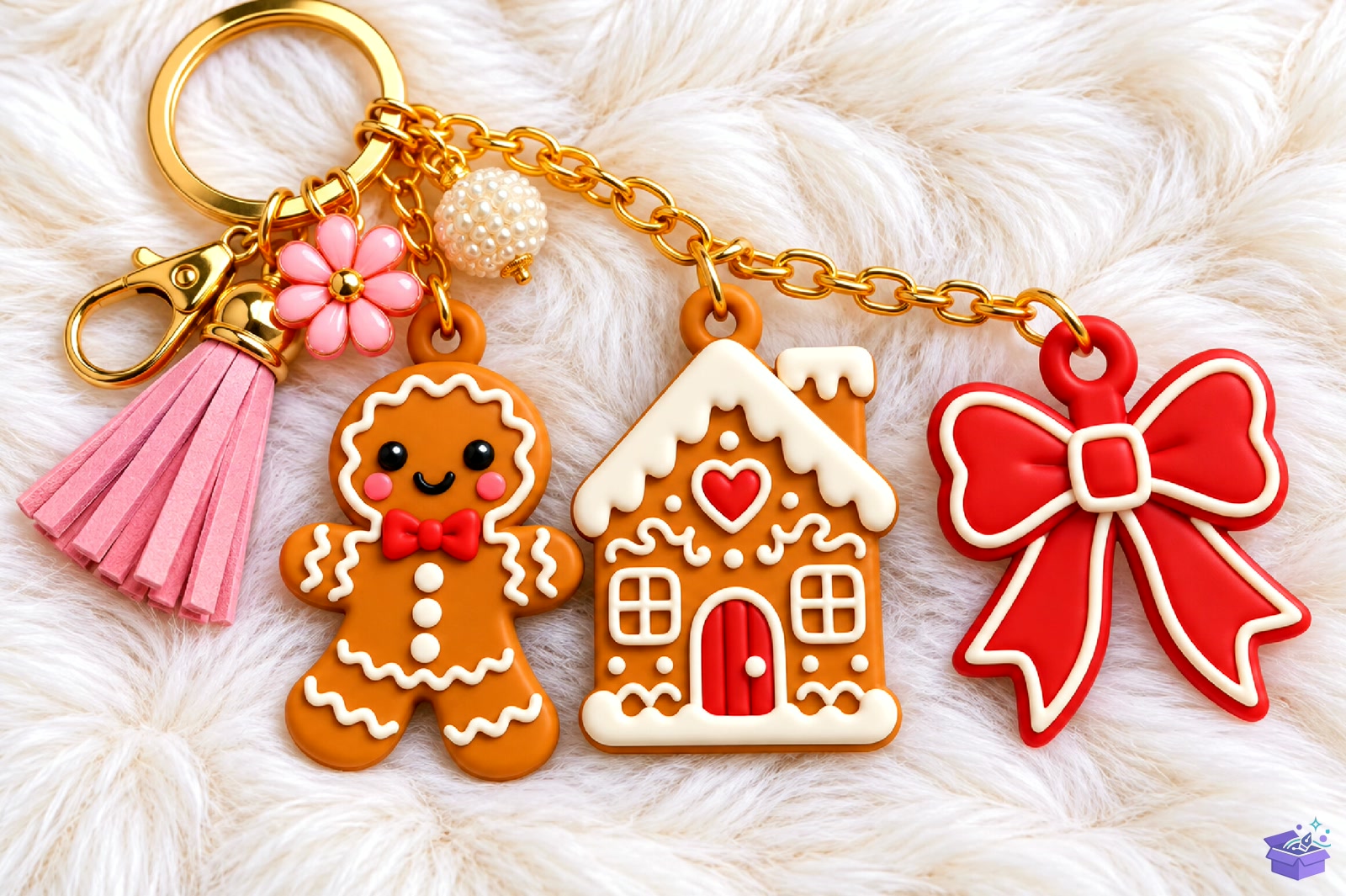 Yılbaşı Gingerbread Anahtarlık 3D STL - 3D Baskı ve Model Dosyası (STL, OBJ, 3MF) - detaylı önizleme 5