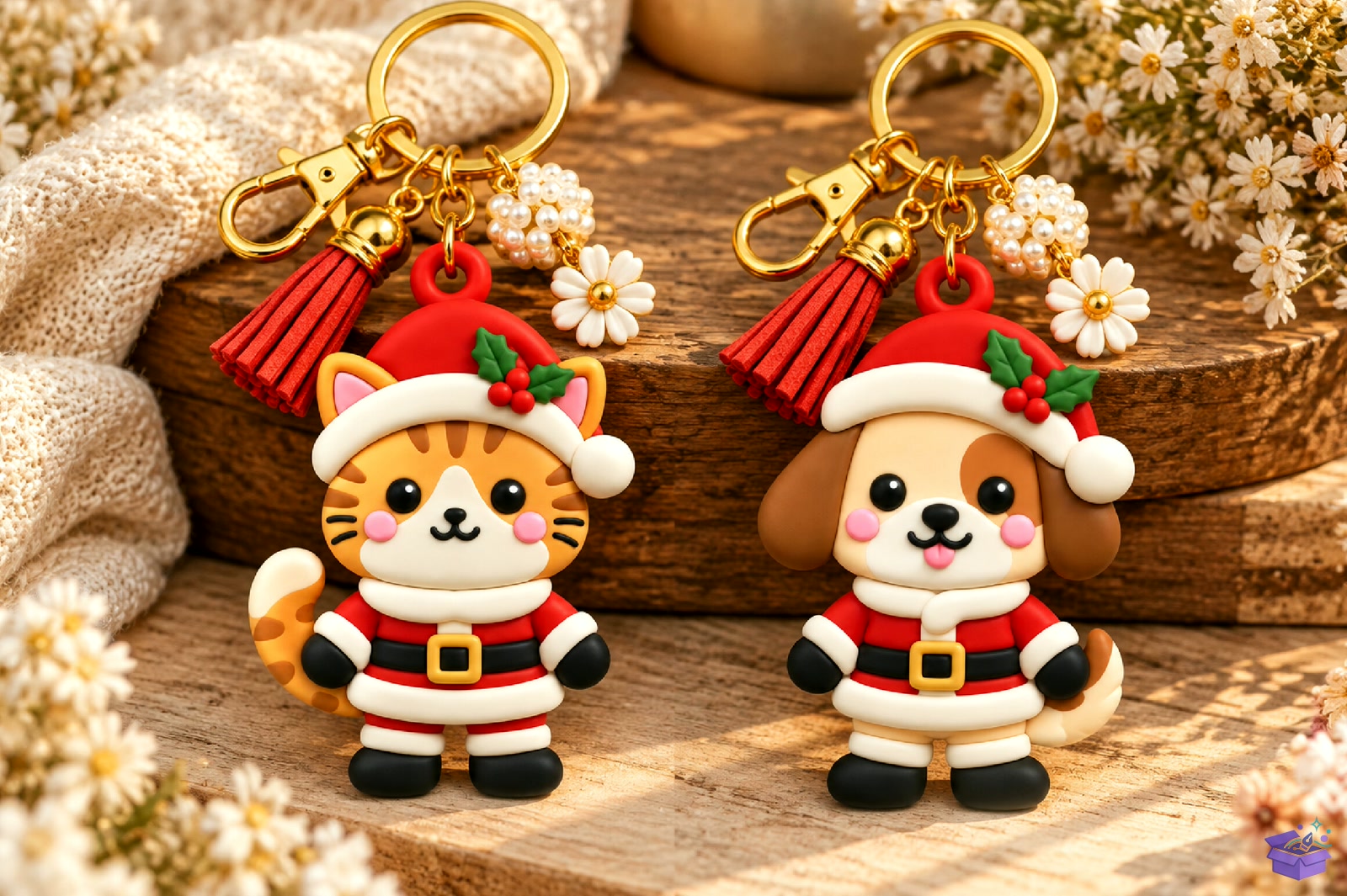 Yılbaşı Kedi And Köpek Anahtarlık 3D STL - 3D Baskı ve Model Dosyası (STL, OBJ, 3MF) - detaylı önizleme 5