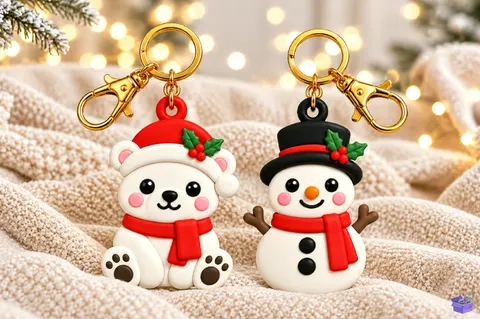 3D Yılbaşı Bear And Snowman Anahtarlık - 3D Baskı ve Model Dosyası (STL, OBJ, 3MF) - 3D Baskı  İndir (STL, OBJ, 3MF)