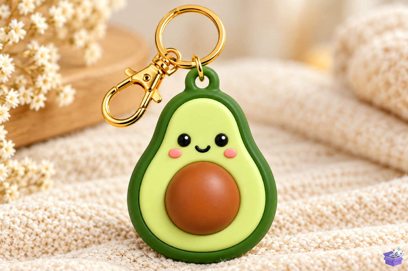 Kawaii Avocado Anahtarlık 3D Baskı STL - 3D Baskı ve Model Dosyası (STL, OBJ, 3MF) - detaylı önizleme 4