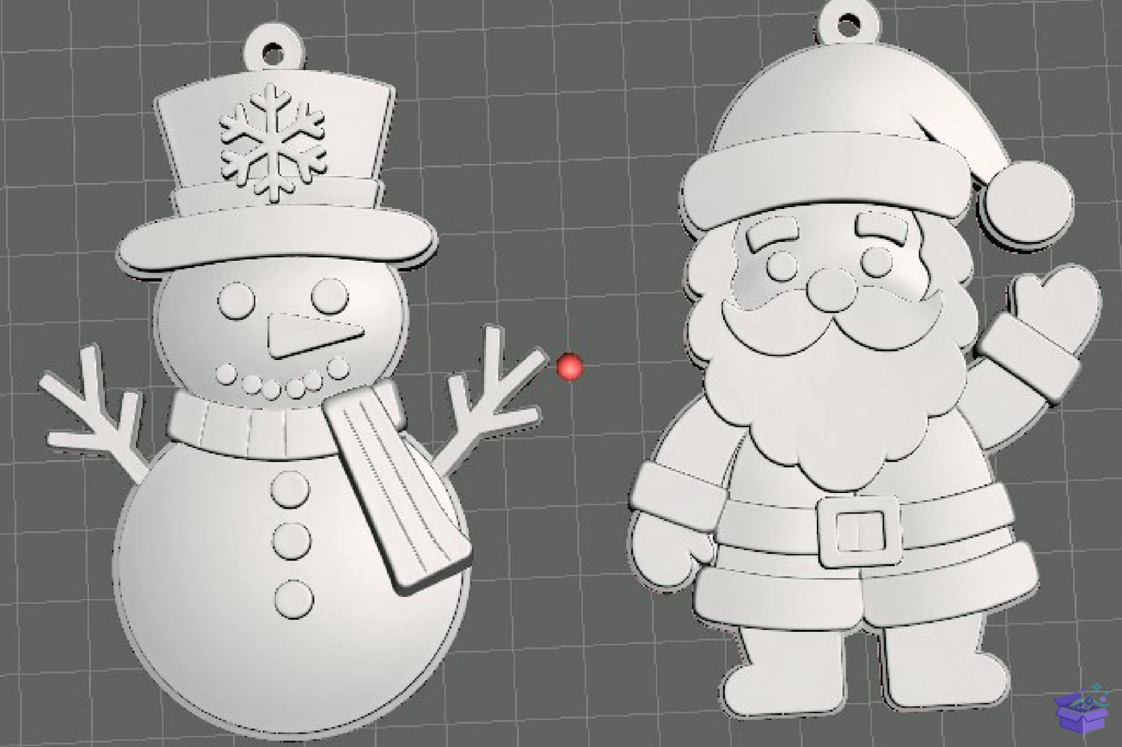 Santa And Snowman 3D Baskı Model - 3D Baskı ve Model Dosyası (STL, OBJ, 3MF) - detaylı önizleme 3