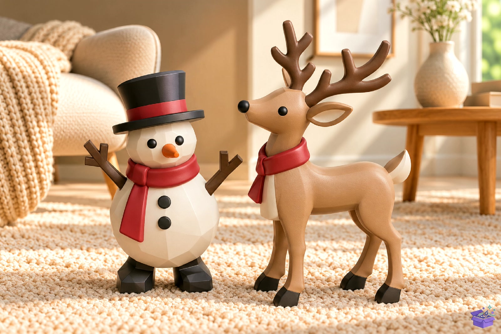 Yılbaşı Snowman And Ren Geyiği 3D STL - 3D Baskı ve Model Dosyası (STL, OBJ, 3MF) - detaylı önizleme 2
