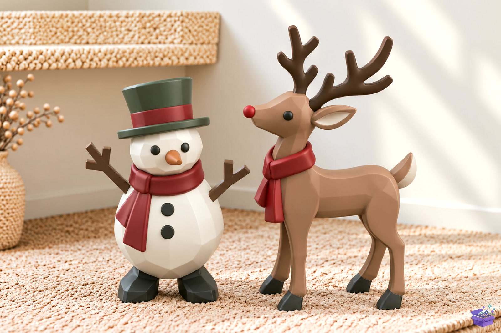 Yılbaşı Snowman And Ren Geyiği 3D STL - 3D Baskı ve Model Dosyası (STL, OBJ, 3MF) - detaylı önizleme 3