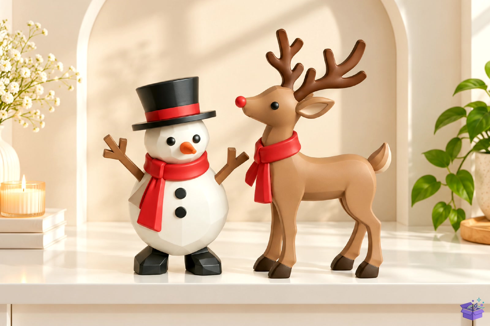 Yılbaşı Snowman And Ren Geyiği 3D STL - 3D Baskı ve Model Dosyası (STL, OBJ, 3MF) - detaylı önizleme 5