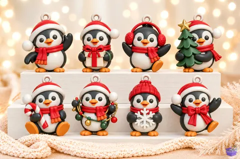 Cute Penguin Yılbaşı Ağaç Süsü STL - 3D Baskı ve Model Dosyası (STL, OBJ, 3MF) - 3D Baskı  İndir (STL, OBJ, 3MF)