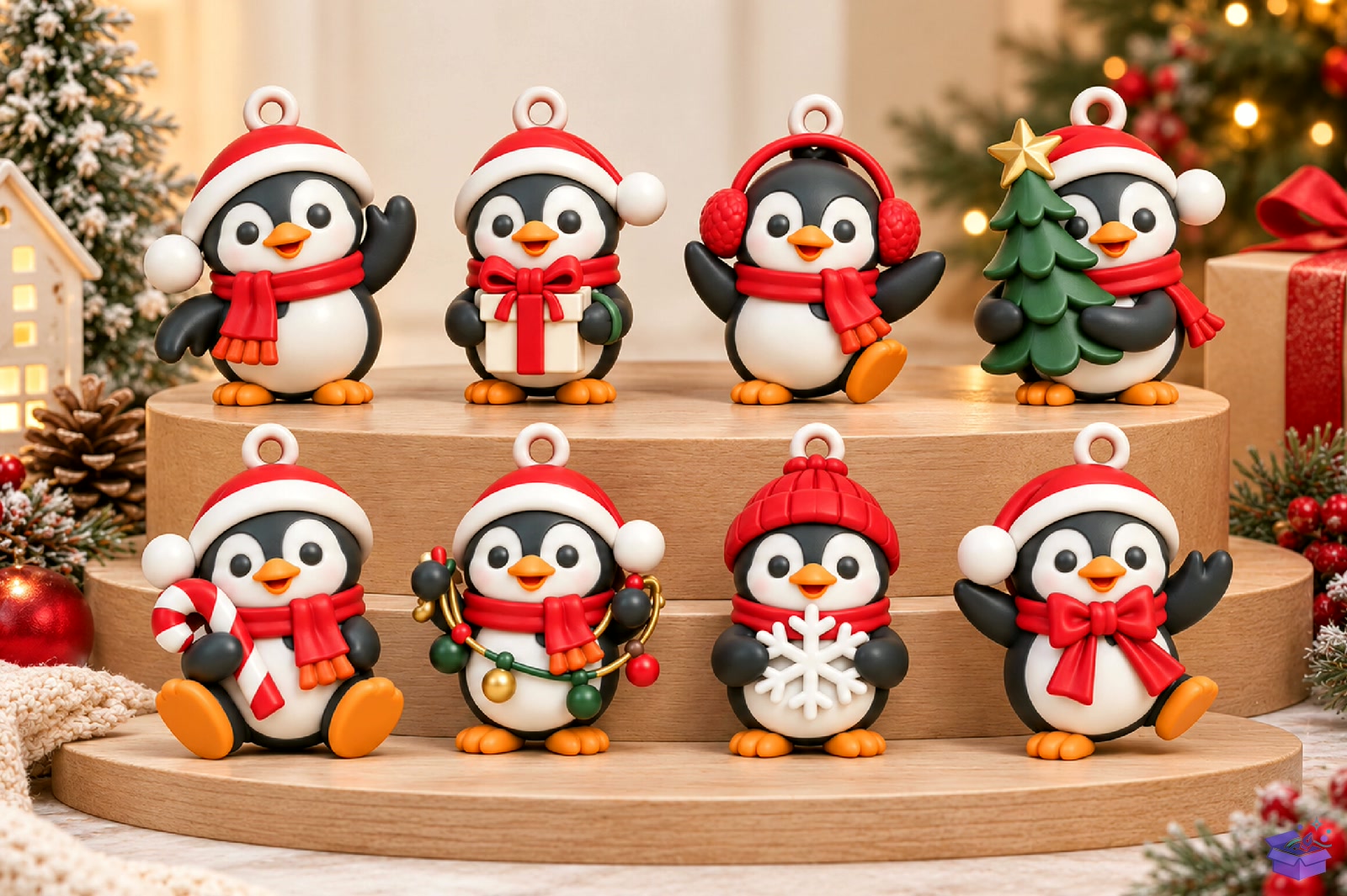 Cute Penguin Yılbaşı Ağaç Süsü STL - 3D Baskı ve Model Dosyası (STL, OBJ, 3MF) - detaylı önizleme 2