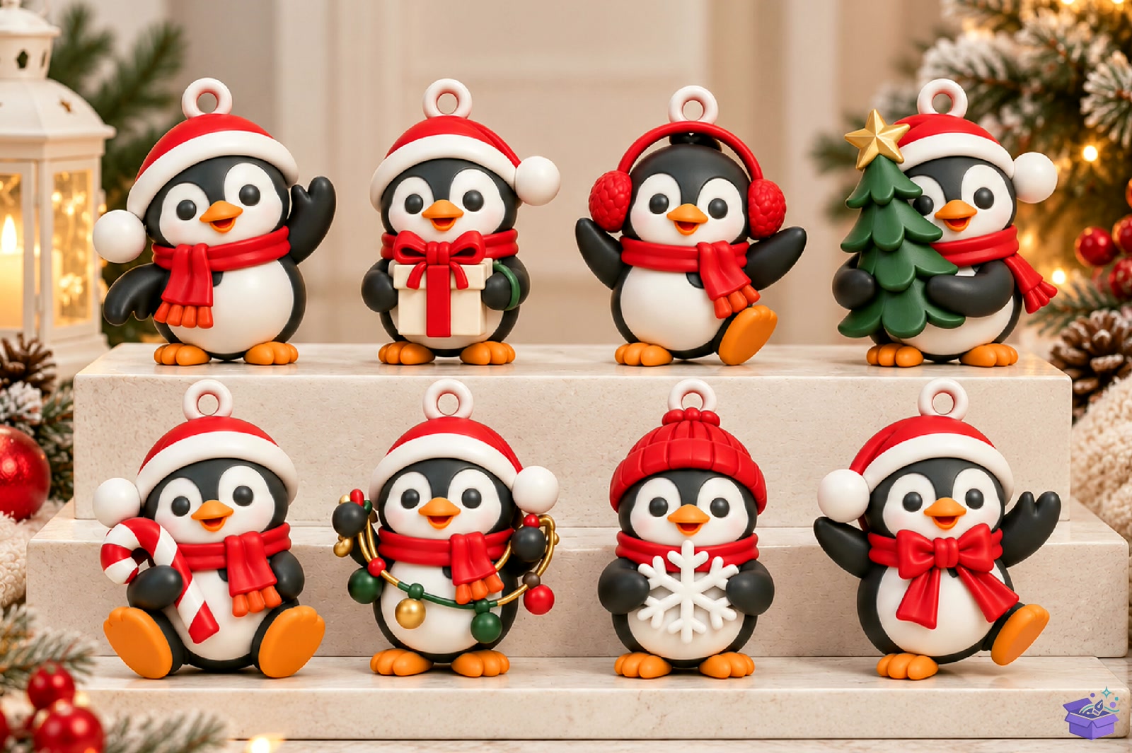 Cute Penguin Yılbaşı Ağaç Süsü STL - 3D Baskı ve Model Dosyası (STL, OBJ, 3MF) - detaylı önizleme 3