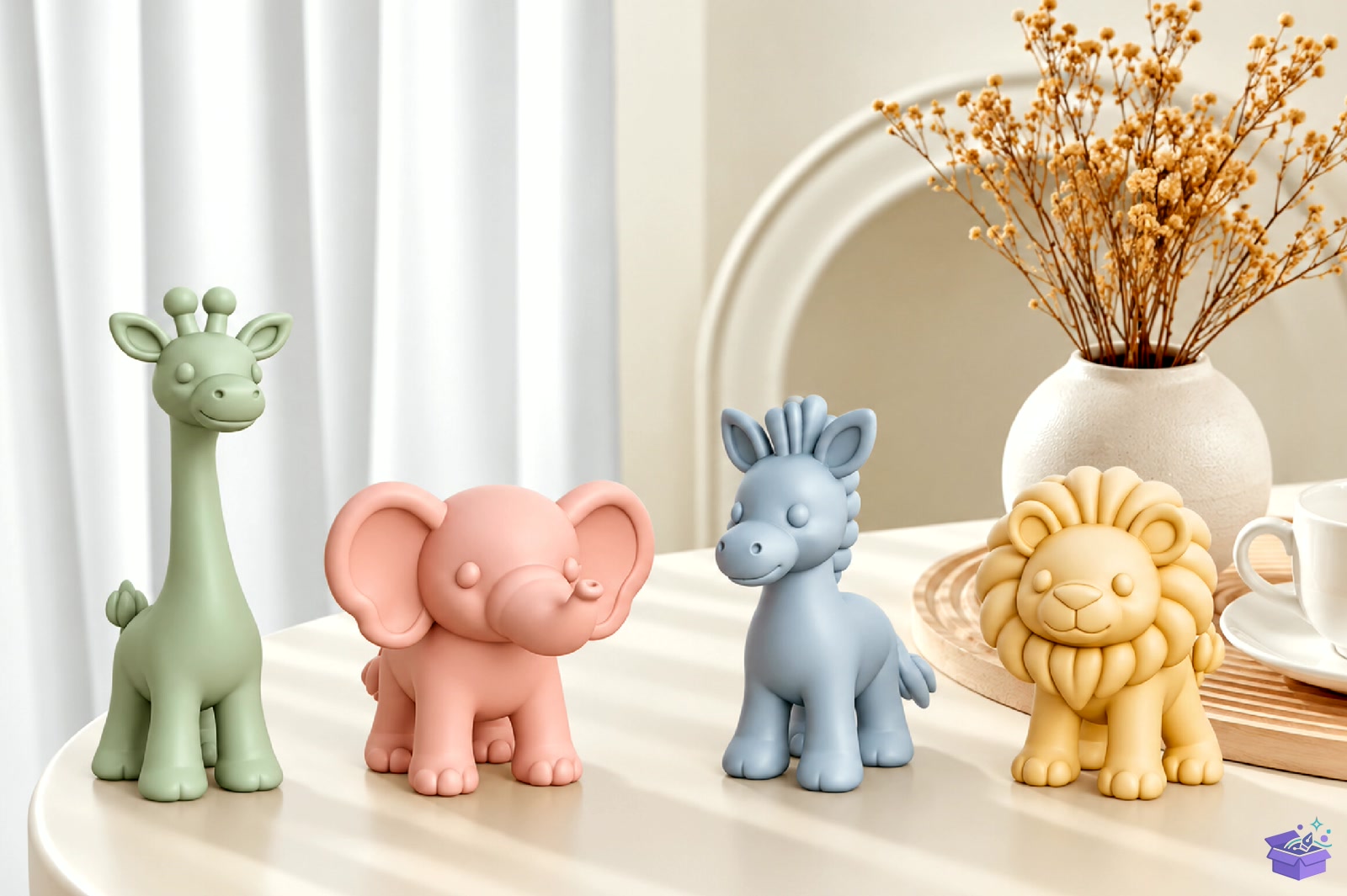 Cute Safari Animal Figurines 3D Baskı - 3D Baskı ve Model Dosyası (STL, OBJ, 3MF) - detaylı önizleme 2