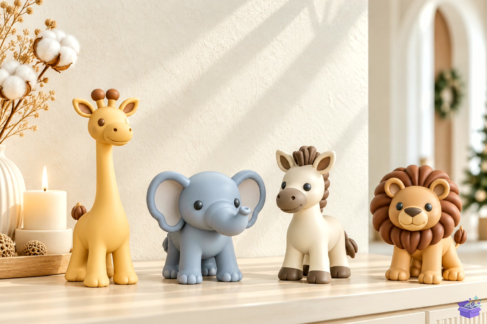Cute Safari Animal Figurines 3D Baskı - 3D Baskı ve Model Dosyası (STL, OBJ, 3MF) - detaylı önizleme 4