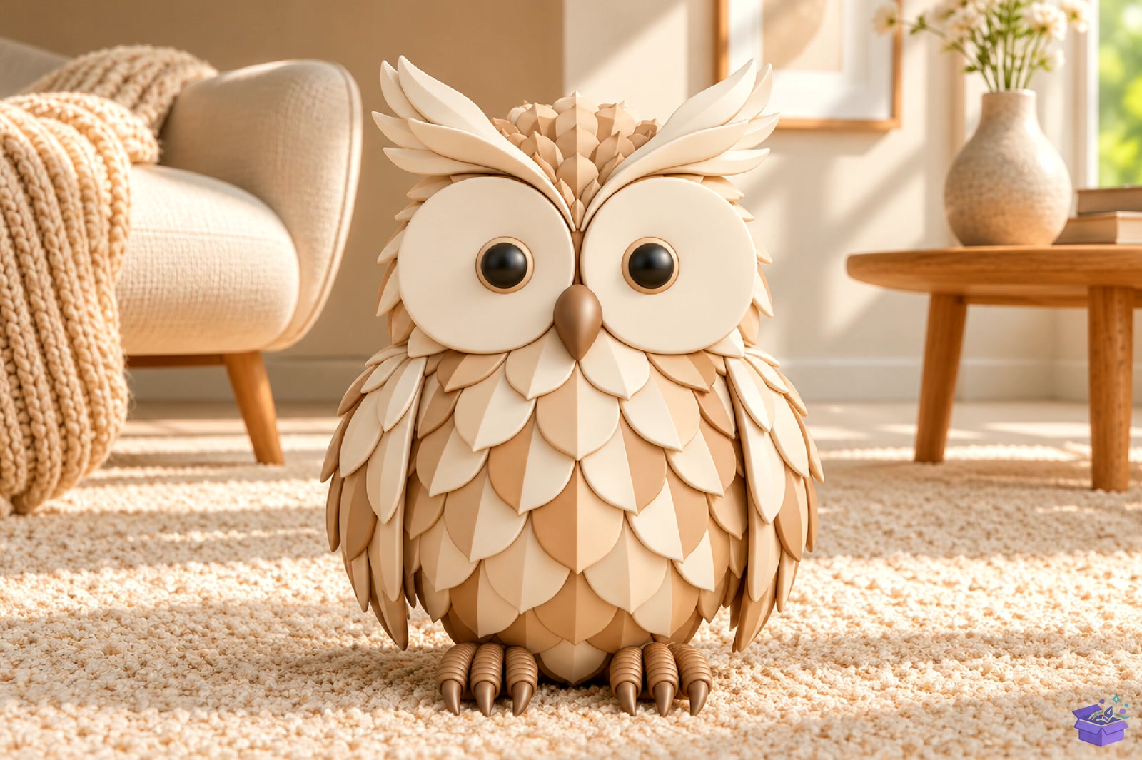 Cute Owl Figurine 3D Baskı Model - 3D Baskı ve Model Dosyası (STL, OBJ, 3MF) - detaylı önizleme 2