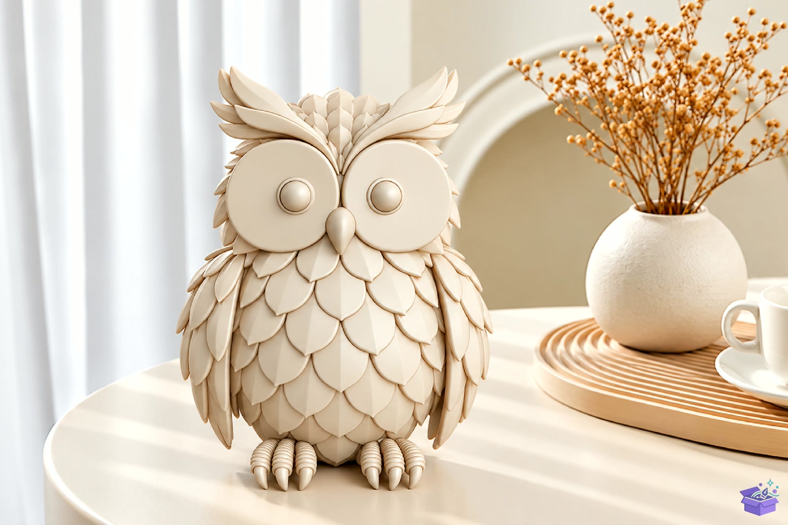 Cute Owl Figurine 3D Baskı Model - 3D Baskı ve Model Dosyası (STL, OBJ, 3MF) - detaylı önizleme 3