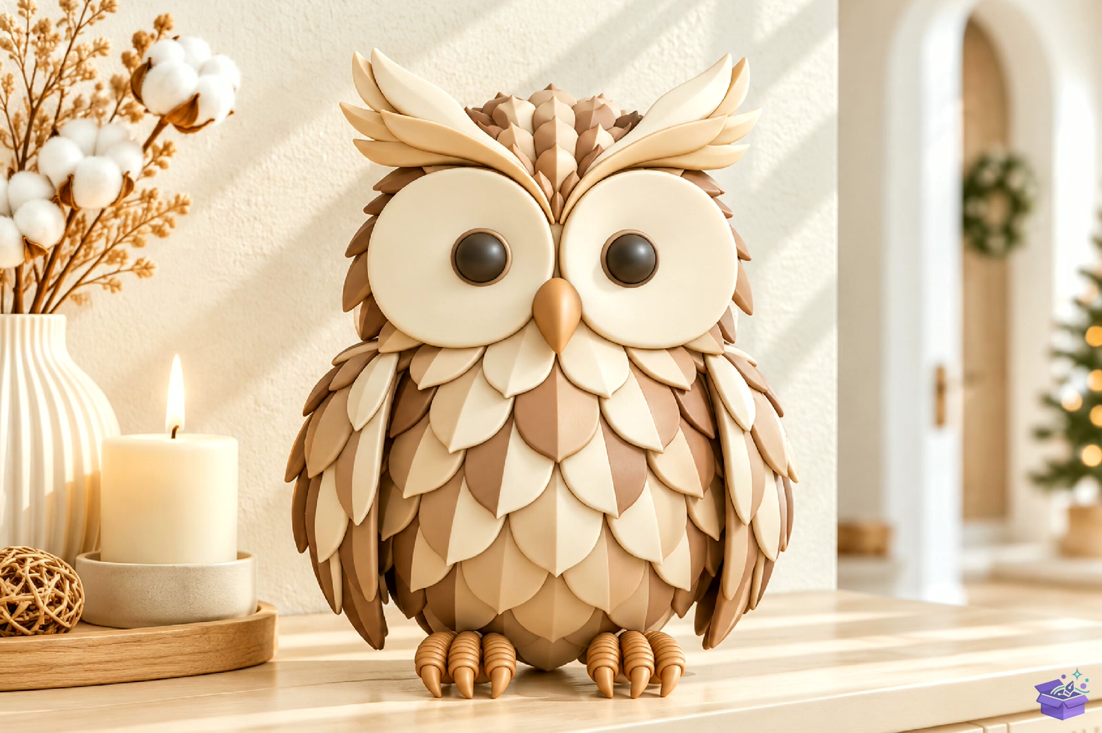 Cute Owl Figurine 3D Baskı Model - 3D Baskı ve Model Dosyası (STL, OBJ, 3MF) - detaylı önizleme 5