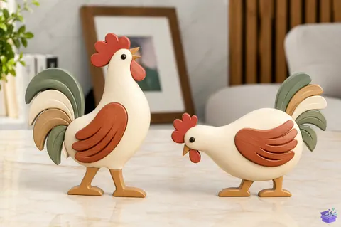 Farm Chicken STL File - 3D Baskı ve Model Dosyası (STL, OBJ, 3MF) - 3D Baskı  İndir (STL, OBJ, 3MF)