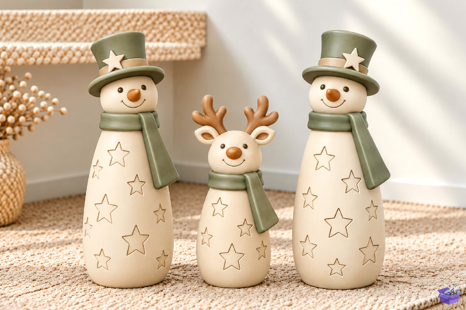Yılbaşı Snowman Ren Geyiği Figurines STL - 3D Baskı ve Model Dosyası (STL, OBJ, 3MF) - detaylı önizleme 3