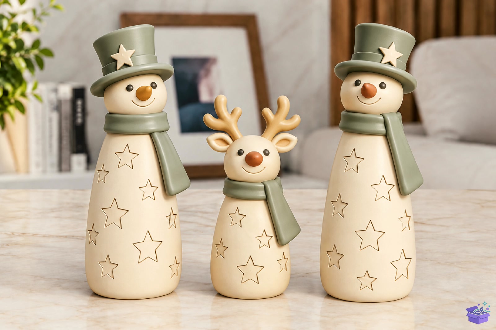 Yılbaşı Snowman Ren Geyiği Figurines STL - 3D Baskı ve Model Dosyası (STL, OBJ, 3MF) - detaylı önizleme 4
