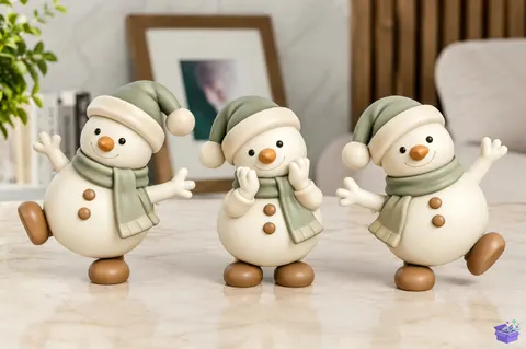 Yılbaşı Snowman Figurines 3D Baskı STL - 3D Baskı ve Model Dosyası (STL, OBJ, 3MF) - 3D Baskı  İndir (STL, OBJ, 3MF)