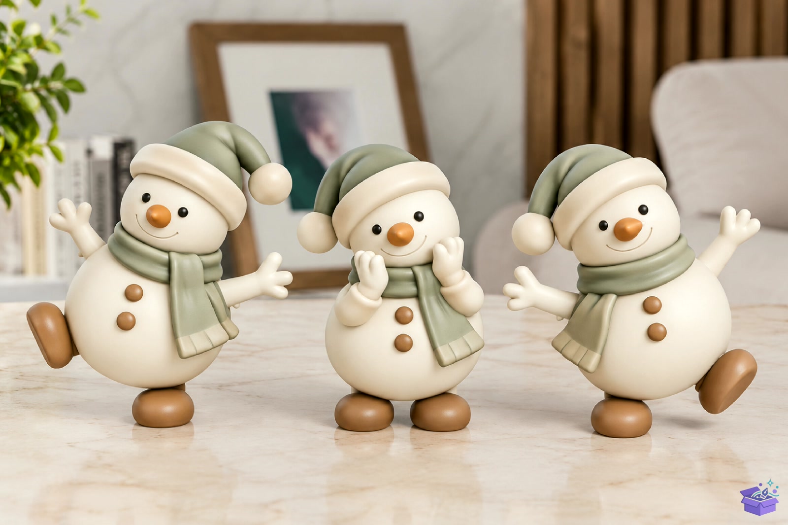 Yılbaşı Snowman Figurines 3D Baskı STL - 3D Baskı ve Model Dosyası (STL, OBJ, 3MF) - detaylı önizleme 5