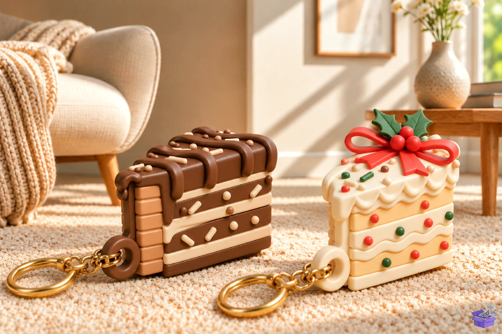 Yılbaşı Cake Anahtarlık STL 3D Baskı - 3D Baskı ve Model Dosyası (STL, OBJ, 3MF) - detaylı önizleme 3