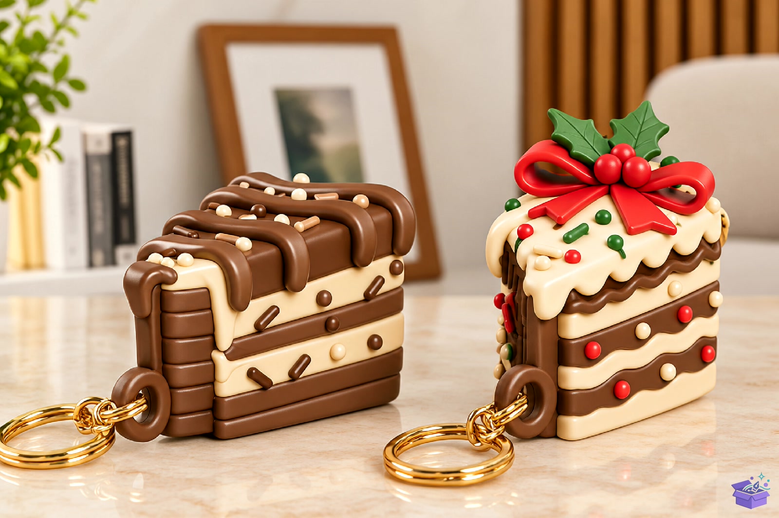 Yılbaşı Cake Anahtarlık STL 3D Baskı - 3D Baskı ve Model Dosyası (STL, OBJ, 3MF) - detaylı önizleme 4