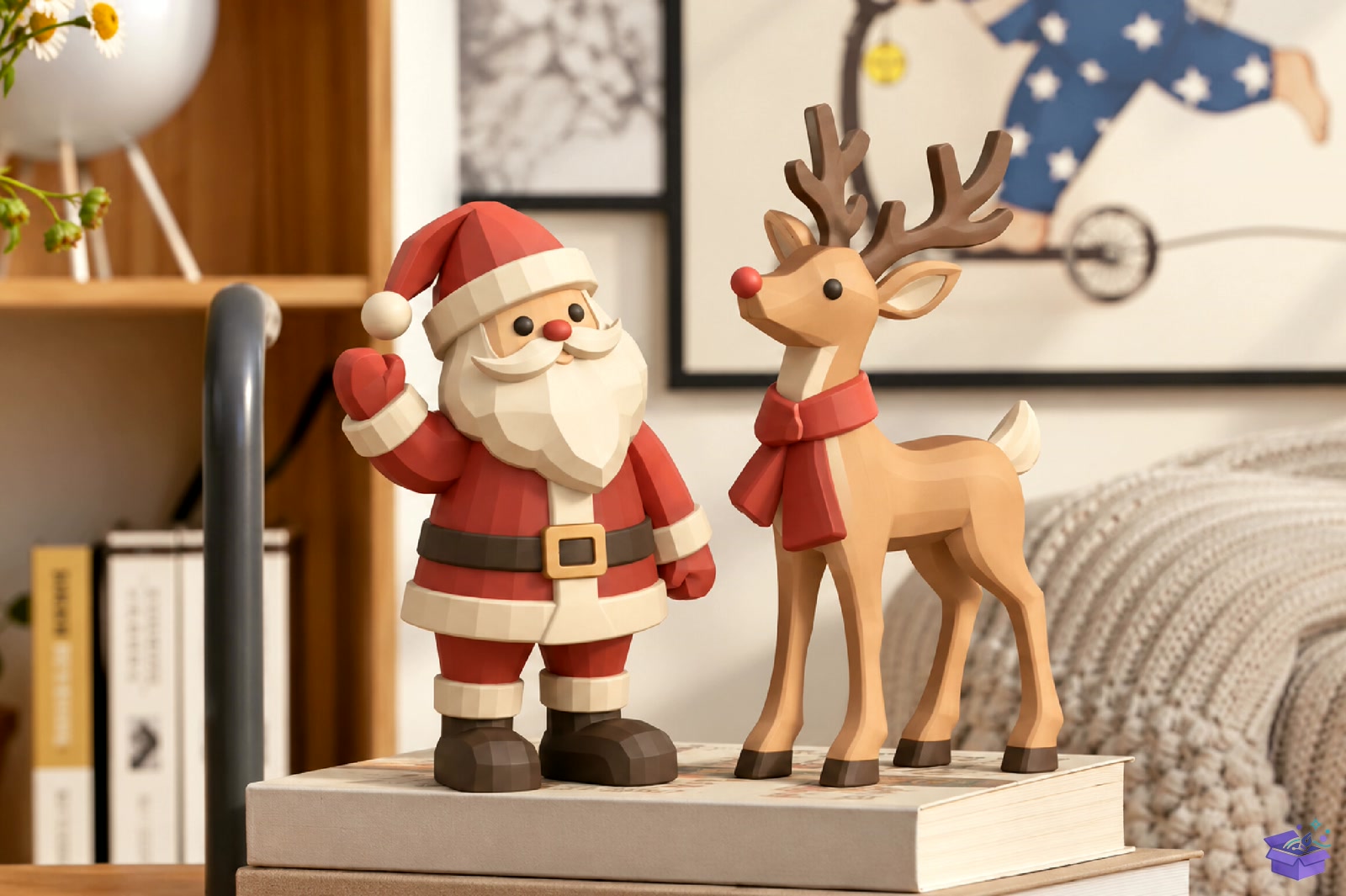 Yılbaşı Santa Ren Geyiği Figurine STL - 3D Baskı ve Model Dosyası (STL, OBJ, 3MF) - detaylı önizleme 3