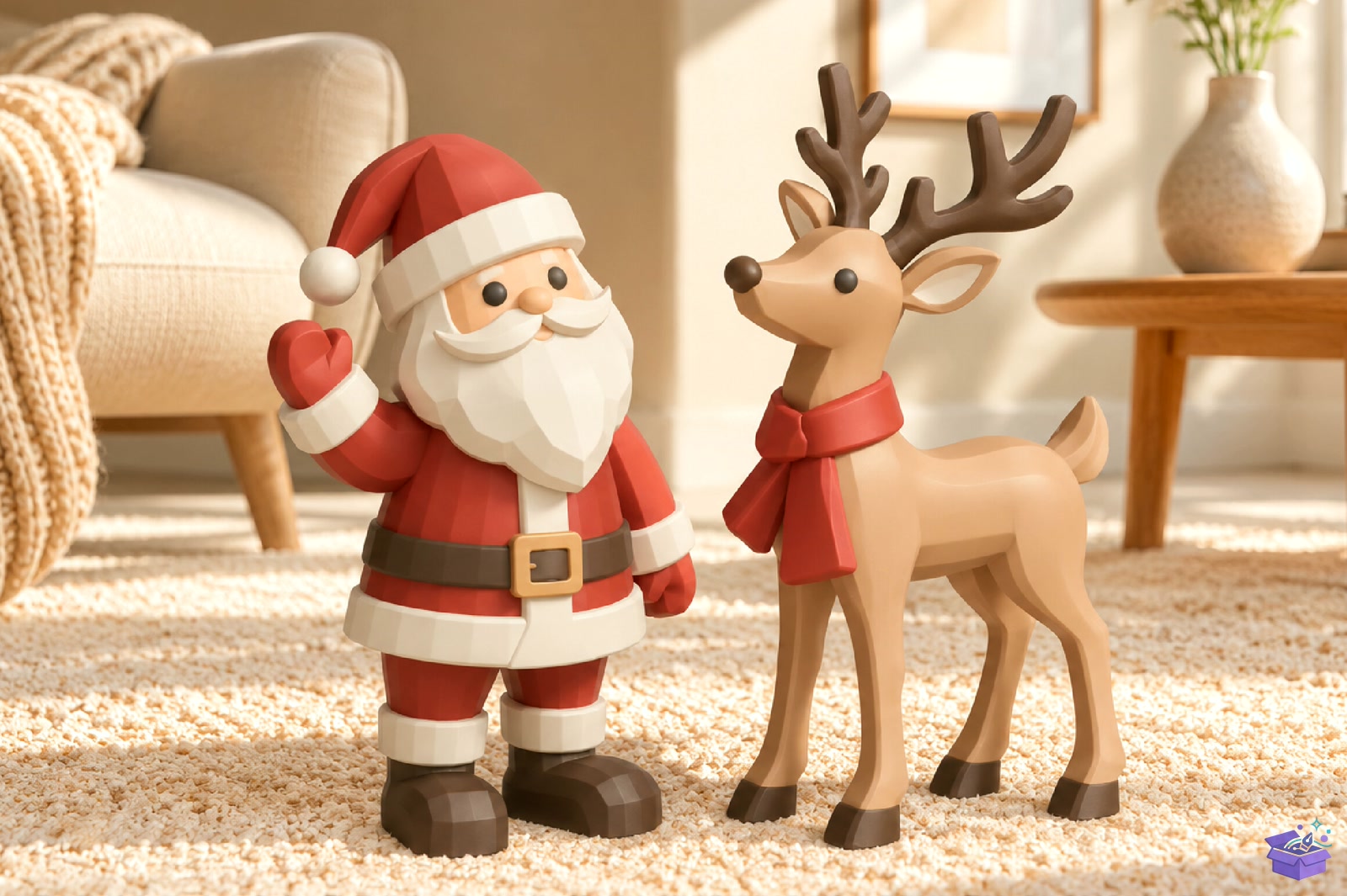 Yılbaşı Santa Ren Geyiği Figurine STL - 3D Baskı ve Model Dosyası (STL, OBJ, 3MF) - detaylı önizleme 5