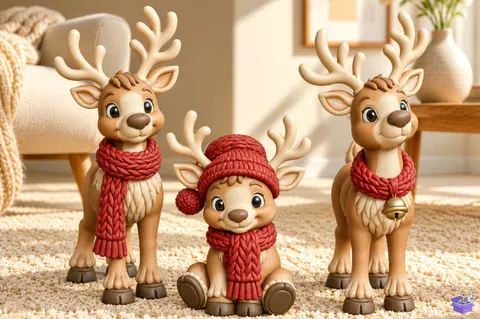 Yılbaşı Geyik Figurine 3D Baskı STL - 3D Baskı ve Model Dosyası (STL, OBJ, 3MF) - 3D Baskı  İndir (STL, OBJ, 3MF)