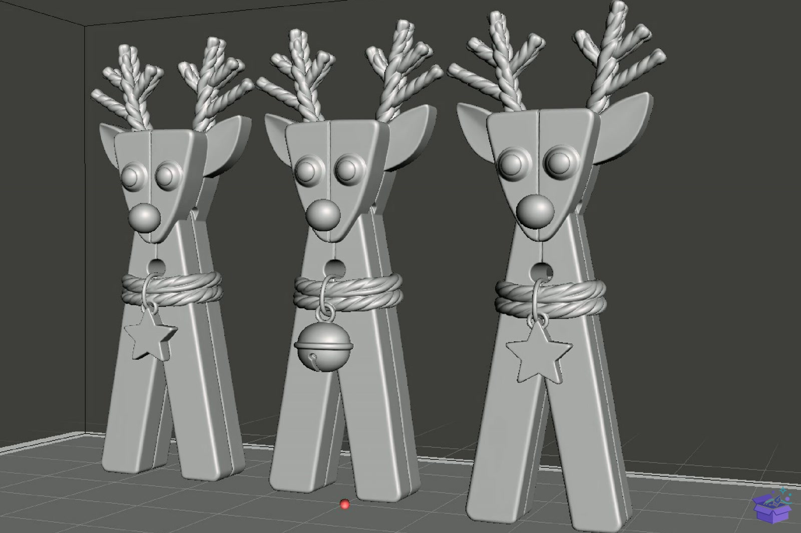 Yılbaşı Ren Geyiği Figurine 3D Baskı STL - 3D Baskı ve Model Dosyası (STL, OBJ, 3MF) - detaylı önizleme 3