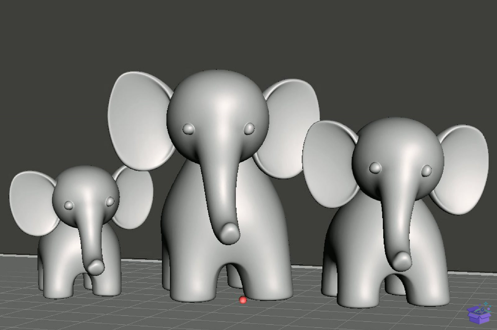 Cute Elephant Family STL 3D Baskı Model - 3D Baskı ve Model Dosyası (STL, OBJ, 3MF) - detaylı önizleme 3