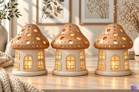Mushroom House Tealight Tutucu 3D STL - 3D Baskı ve Model Dosyası (STL, OBJ, 3MF) - 3D Baskı  İndir (STL, OBJ, 3MF)