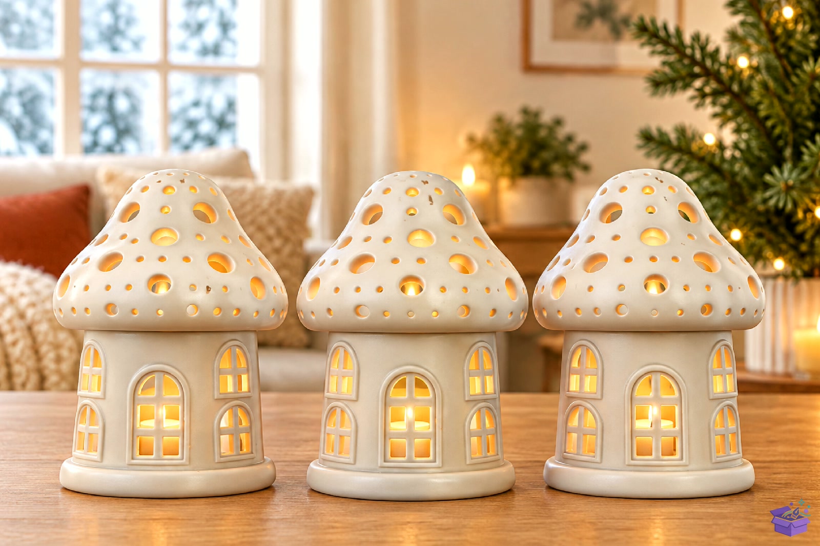 Mushroom House Tealight Tutucu 3D STL - 3D Baskı ve Model Dosyası (STL, OBJ, 3MF) - detaylı önizleme 3