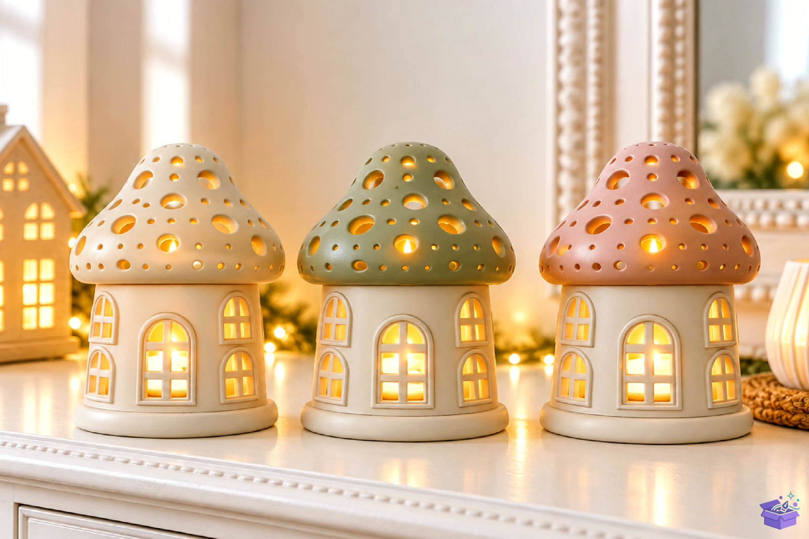 Mushroom House Tealight Tutucu 3D STL - 3D Baskı ve Model Dosyası (STL, OBJ, 3MF) - detaylı önizleme 4